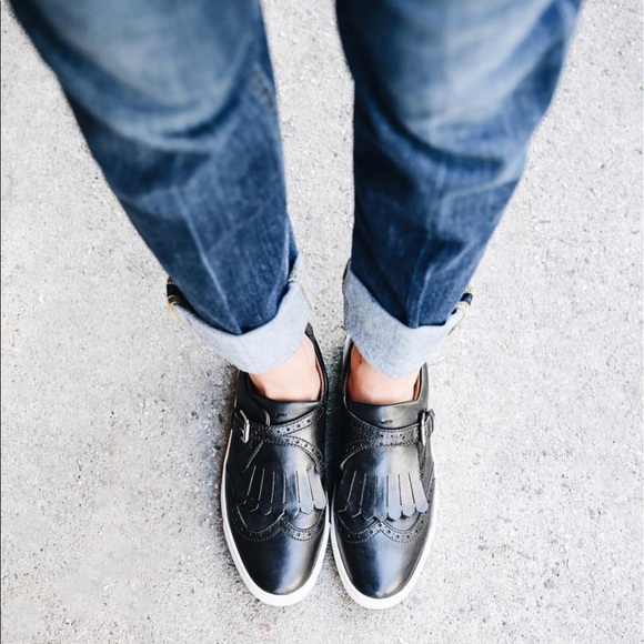 All Black Perforated Fringe Ankle Booties - Picture 8 of 8