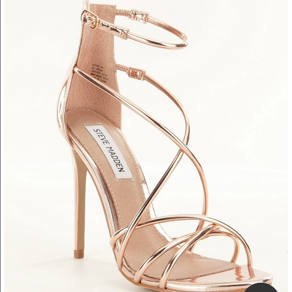 Steve Madden Shoes - Steve Madden rose gold strappy heels SIZE 7.5
