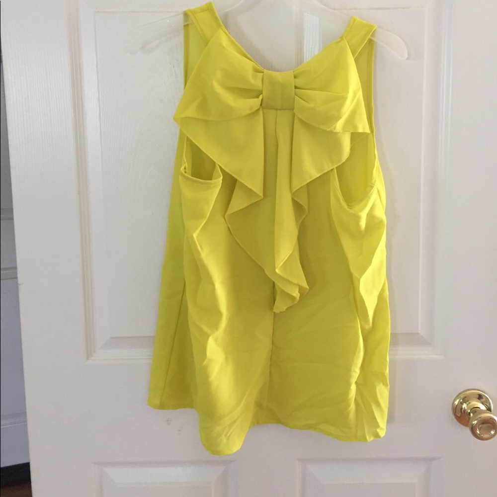 Sheer yellow tank top
