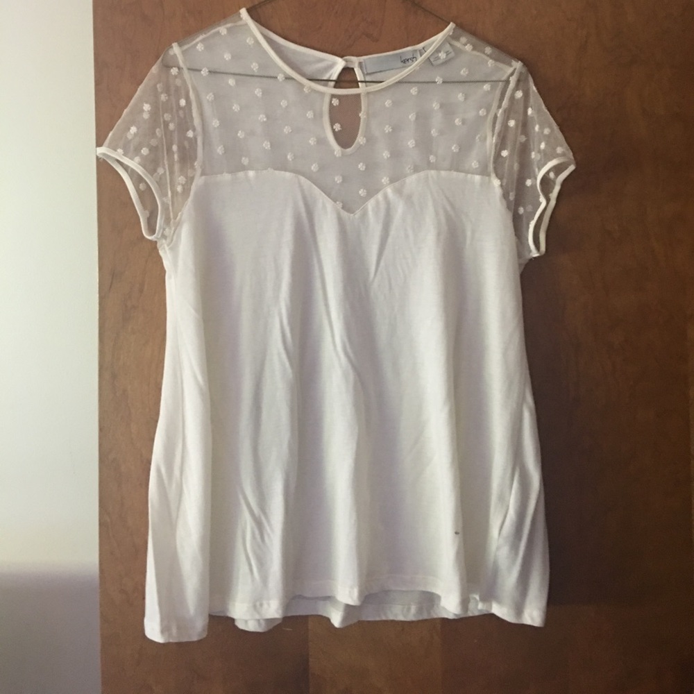 Lacey cream tee shirt
