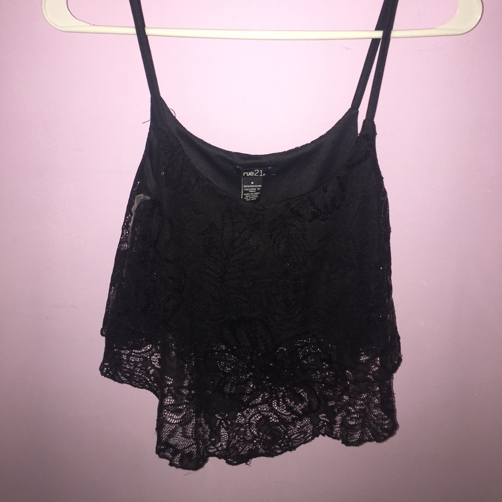 Sparkling black crop top