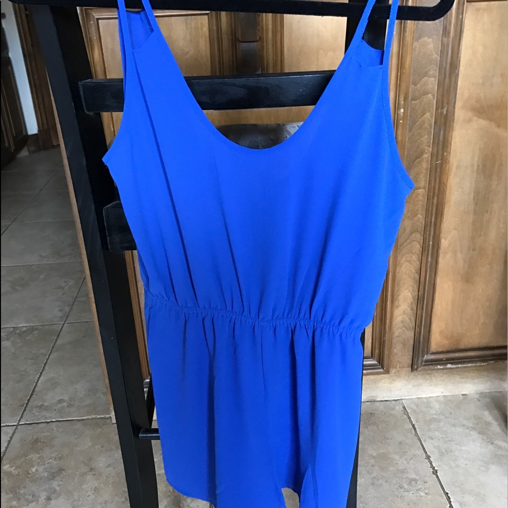 royal blue naked zebra romper size small