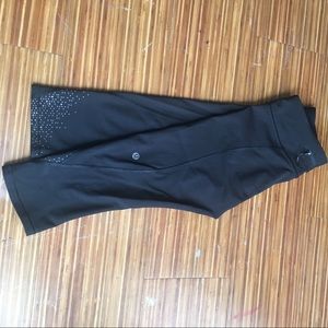 Lululemon crops with reflective dots