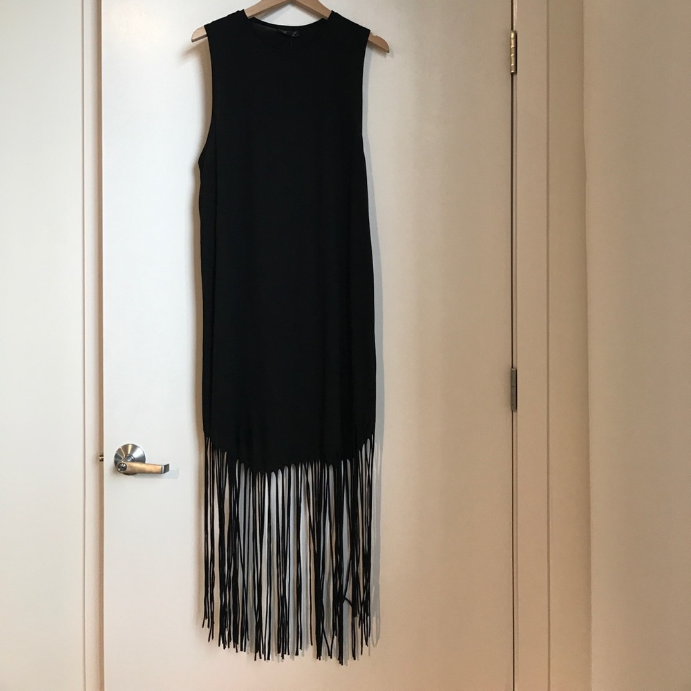Topshop black fringe dress, new with tags