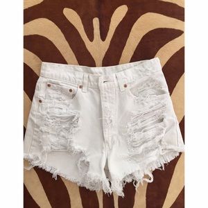 Levi's White Denim Shorts
