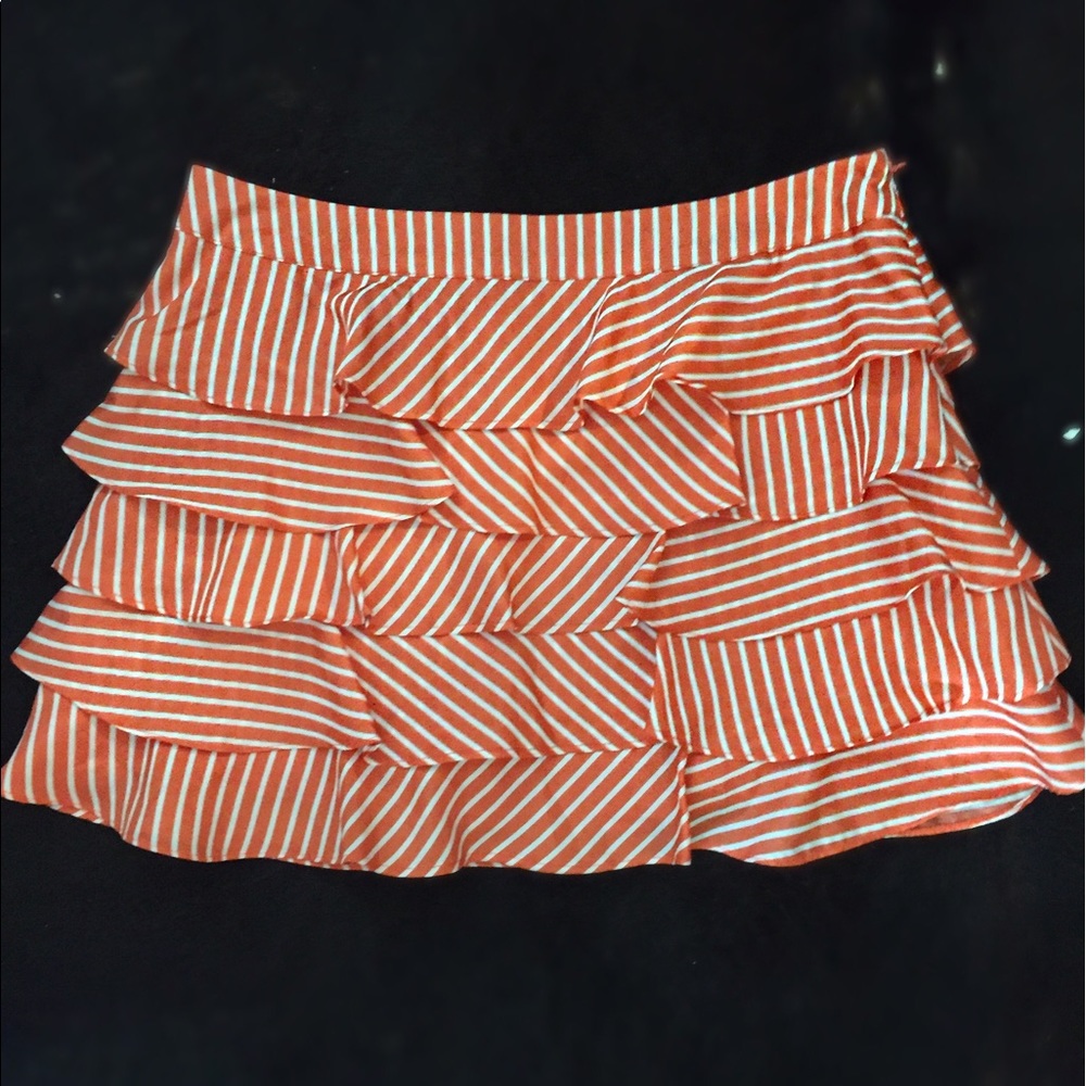 Orange and White Striped Skirt Size 25