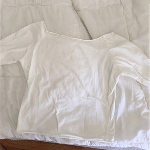 Off Shoulder White Brandy longsleeve tee