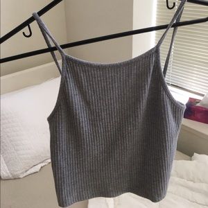 Brandy Grey Ribbed Halter Tank