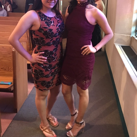 Burgundy lace dress xsmall / small - Picture 3 of 3