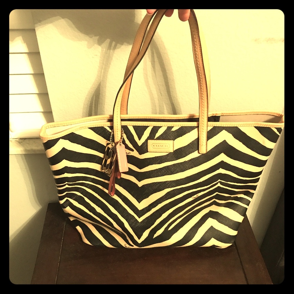 Coach Zibra Pattern Tote!