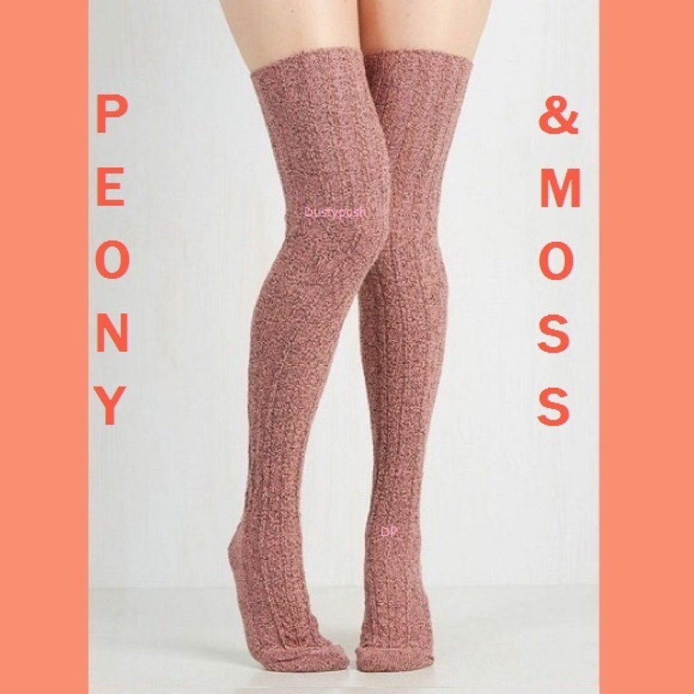 Peony and Moss Thigh High Socks Long Over The Knee Anthropologie Cozy Boot Bed