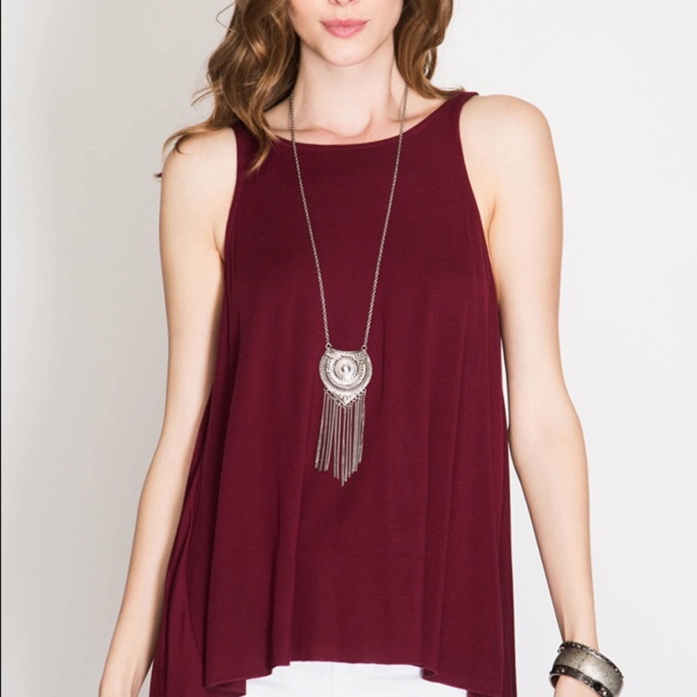 HPBurgundy top with twisted open back - Picture 5 of 5
