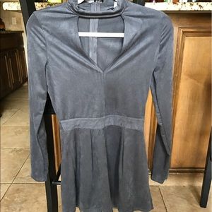 dark grey suede romper