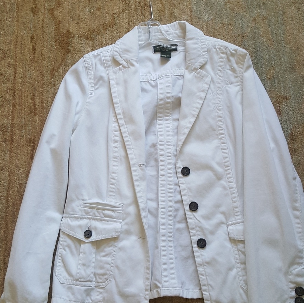Eddie Bauer white cotton jacket. S