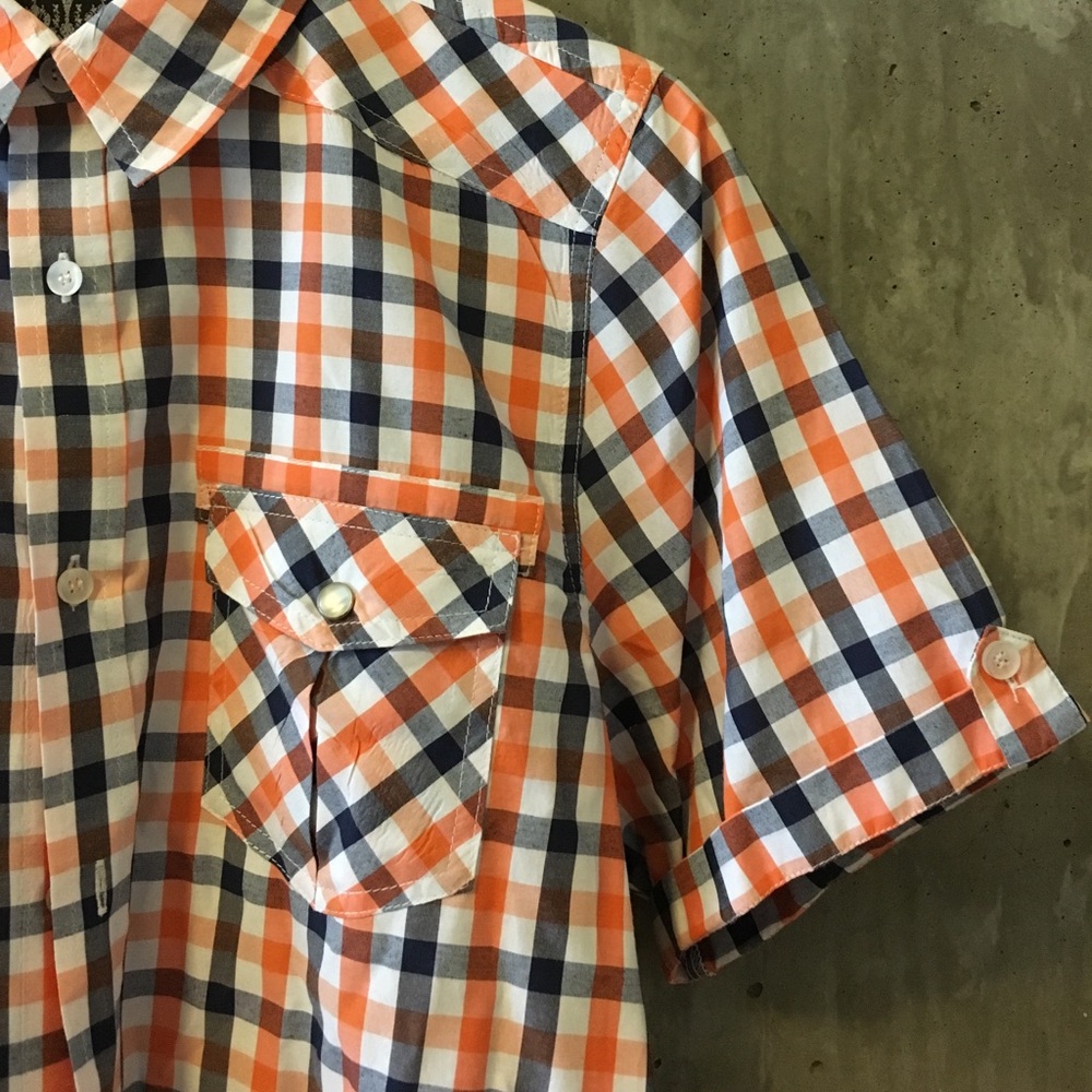 Checkered button down shirt