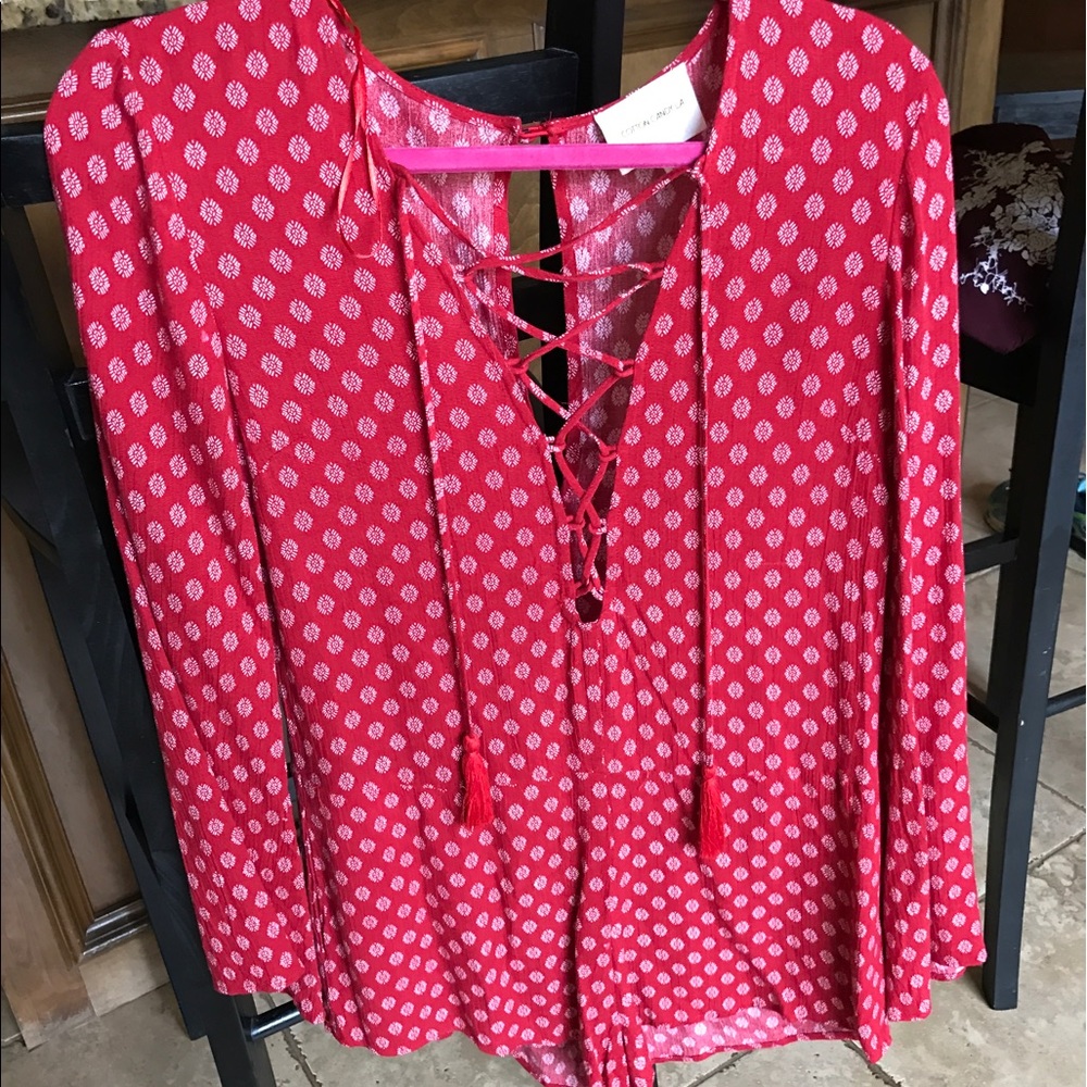 red and white romper