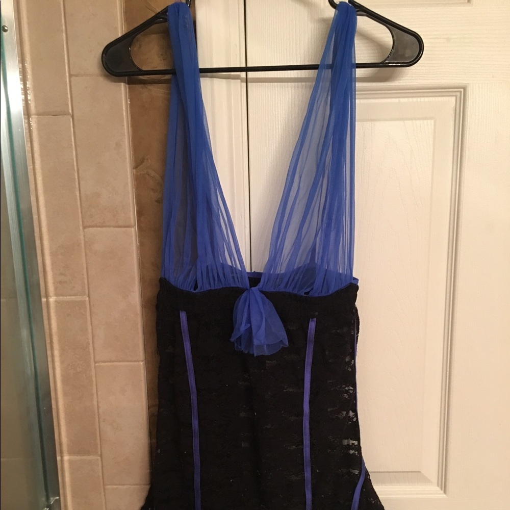 Lovers lane dark blue and black nighty size 2x