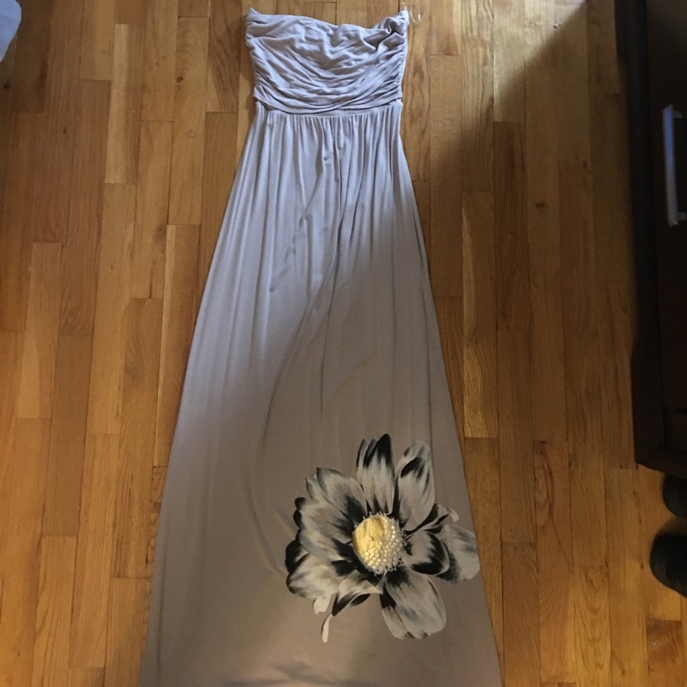 Strapless maxi dress with shelf bra