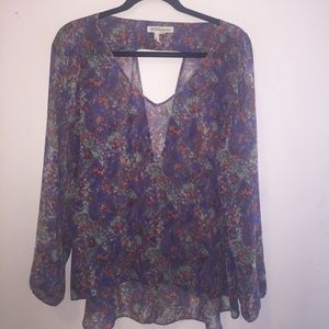 BCBG Sheer Flowy Blouse