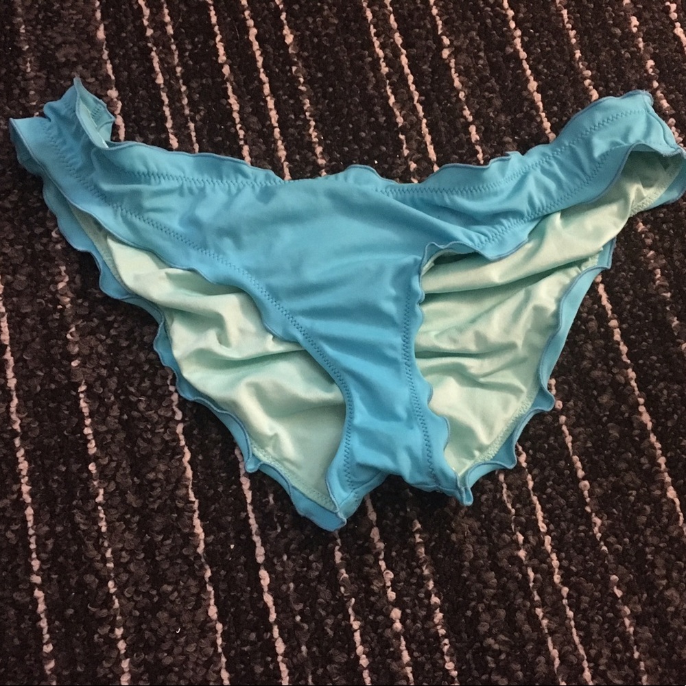Victoria Secret Ruffled Blue Bottoms