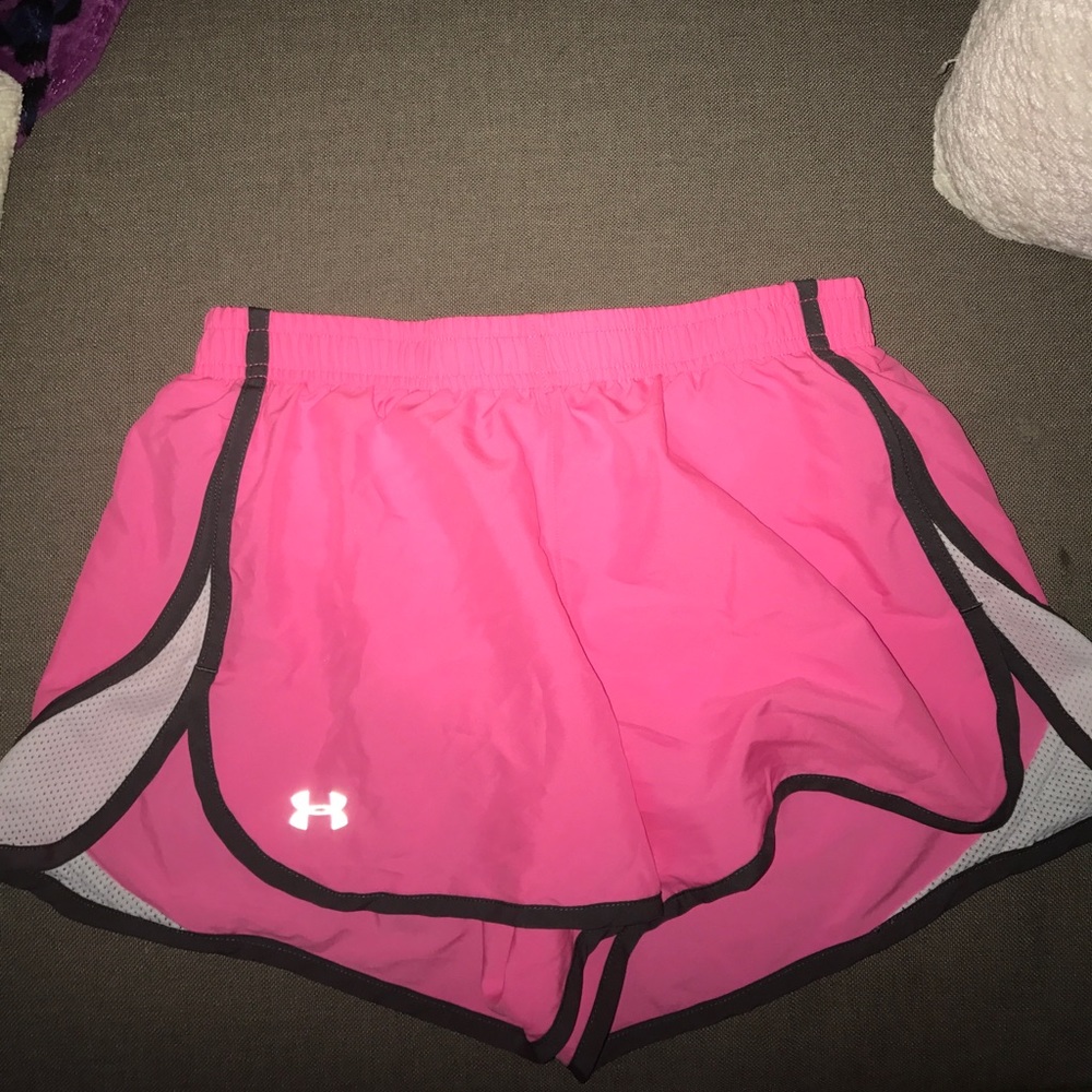 Pink under armour shorts