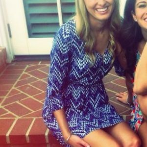 Only worn once. Chevron blue and white pattern.