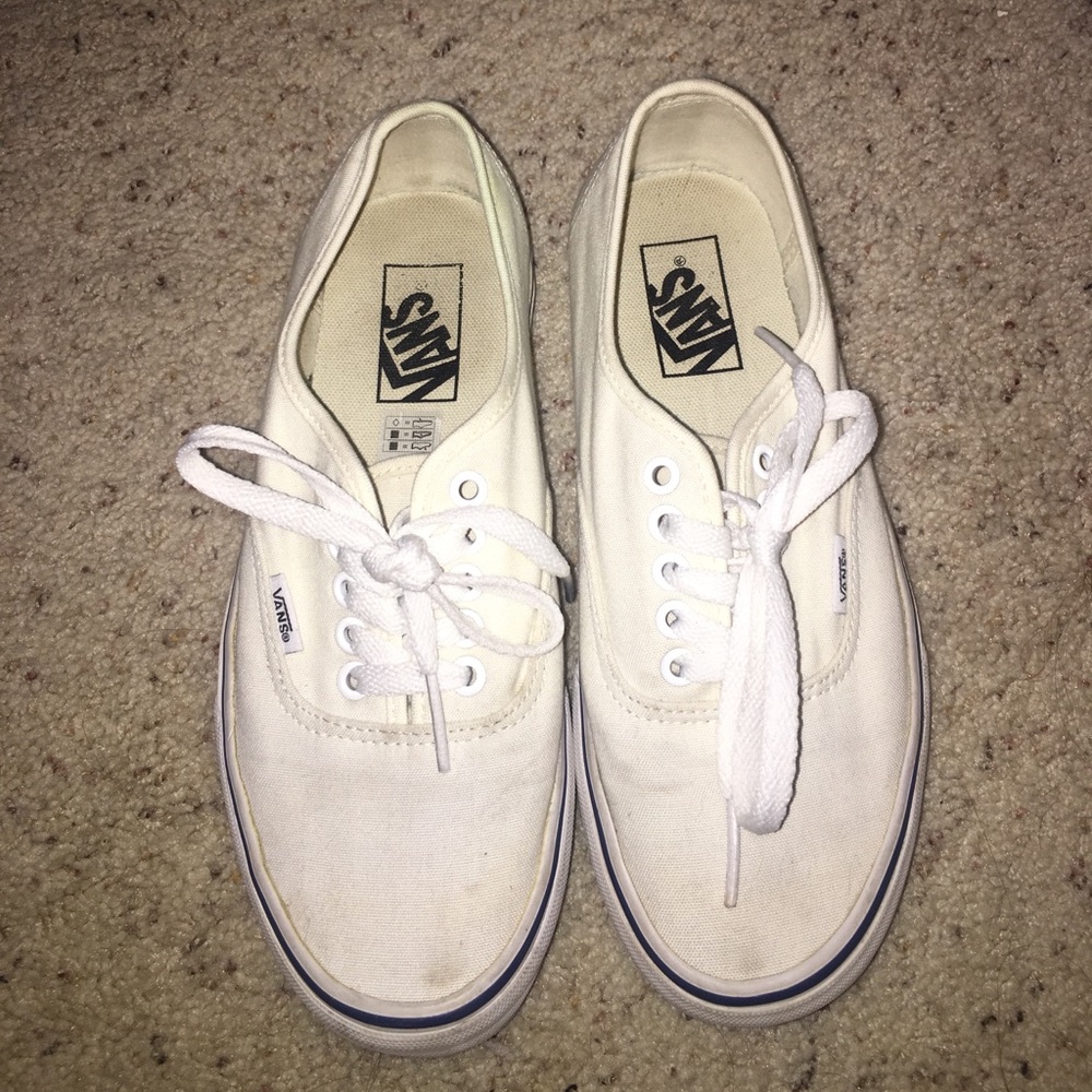 Off white vans with blue lining