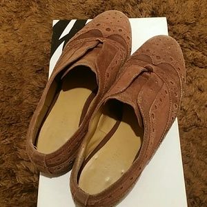 Nine West Vita Brown Suede Oxfords