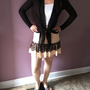 BCBGeneration Pink/Cream Lacey Skirt