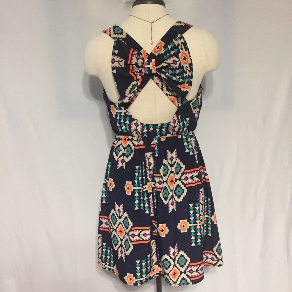 Rachel Kate Navy Blue Aztec dress size M