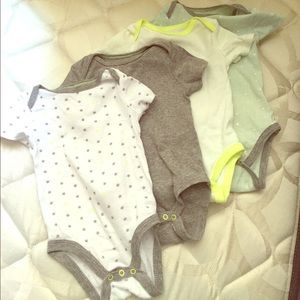 Cat & Jack onesies-neutral  3-6 months