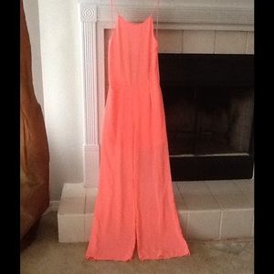 NWOT Boutique Coral Jumpsuit Small