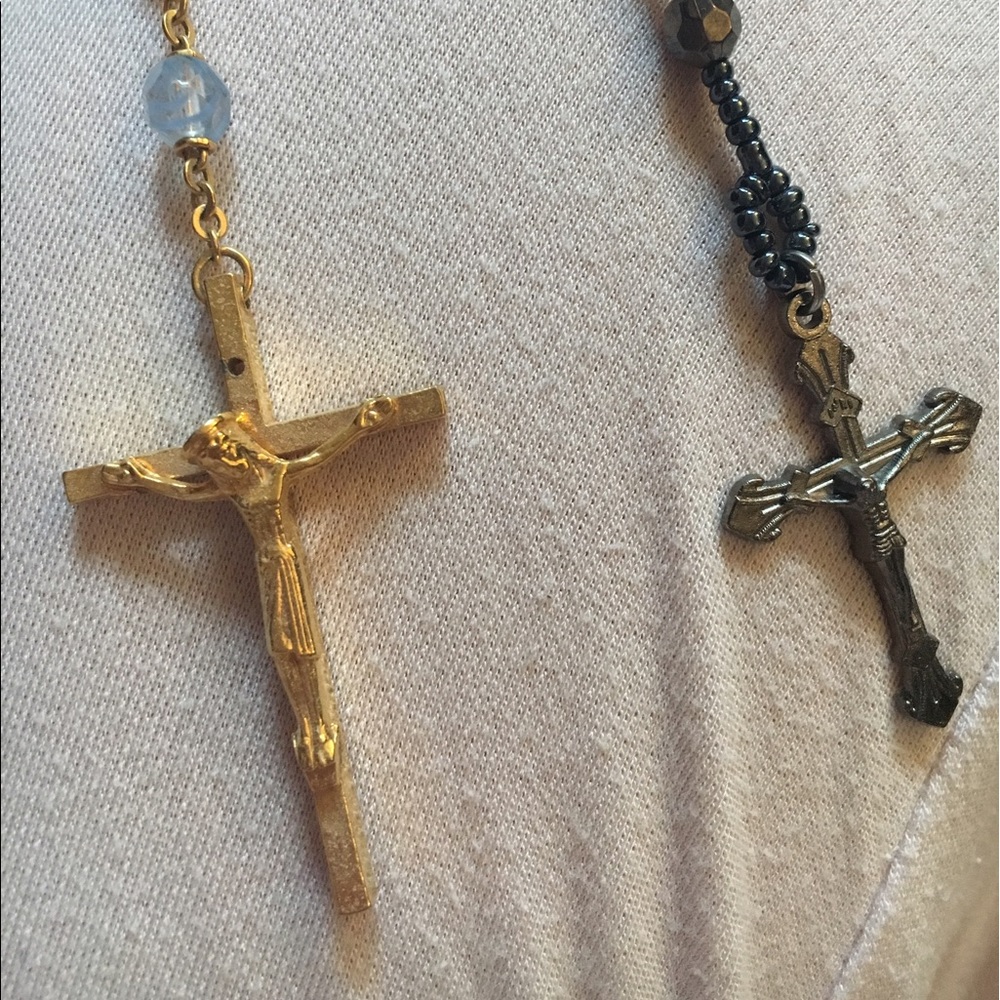 Vintage Rosary beads! Two - Gold and Silver