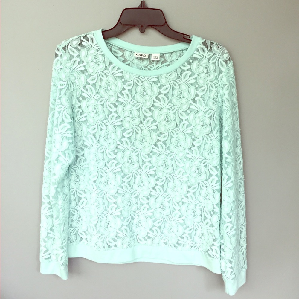 Aqua blue lace top