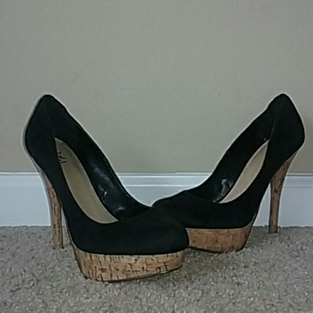 Black suede heels