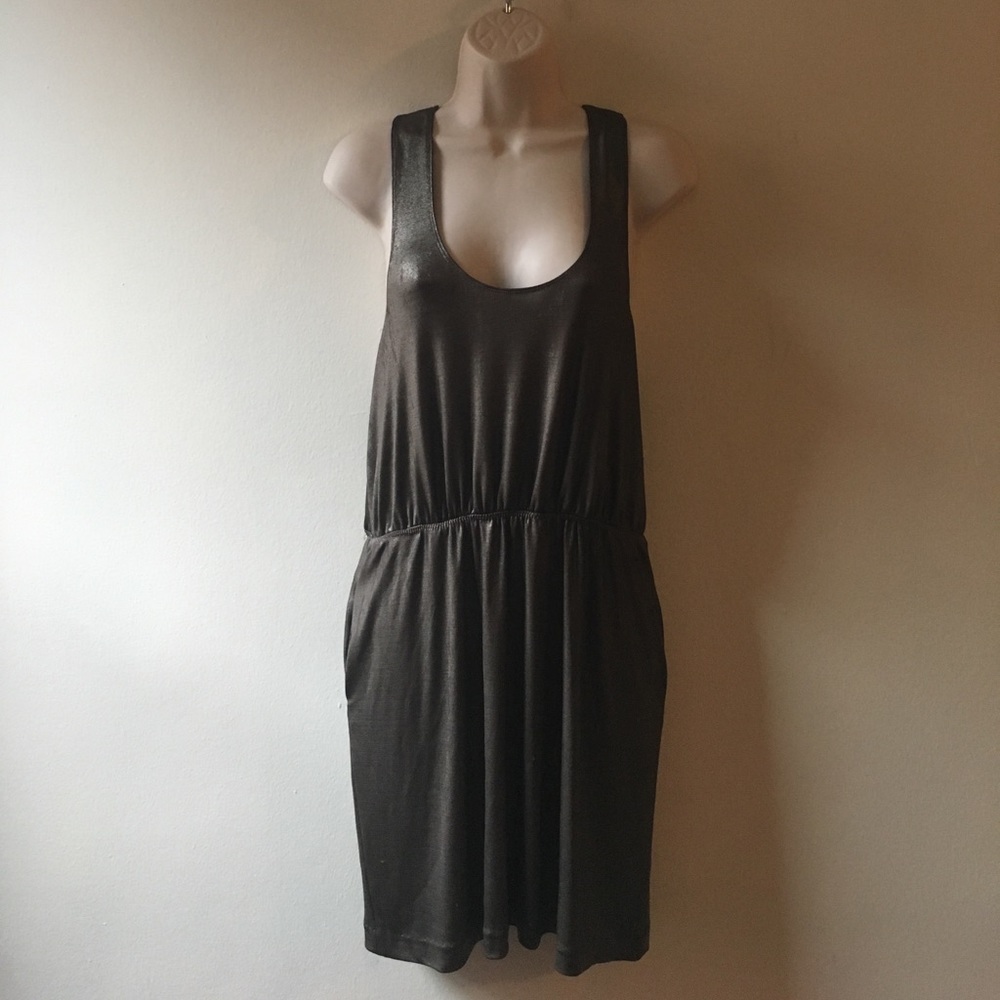 Alexander Wang Gold Jersey Racerback Dress