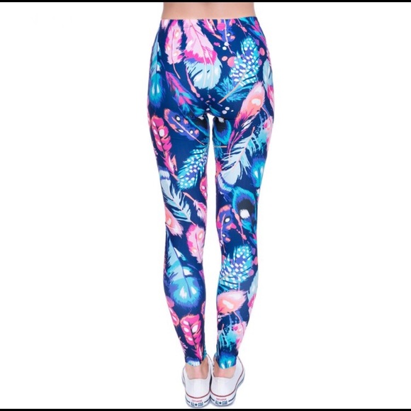 🌷 Printed Feather Leggings - Picture 3 of 8