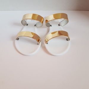 White and Gold Solid Jelly Sandals