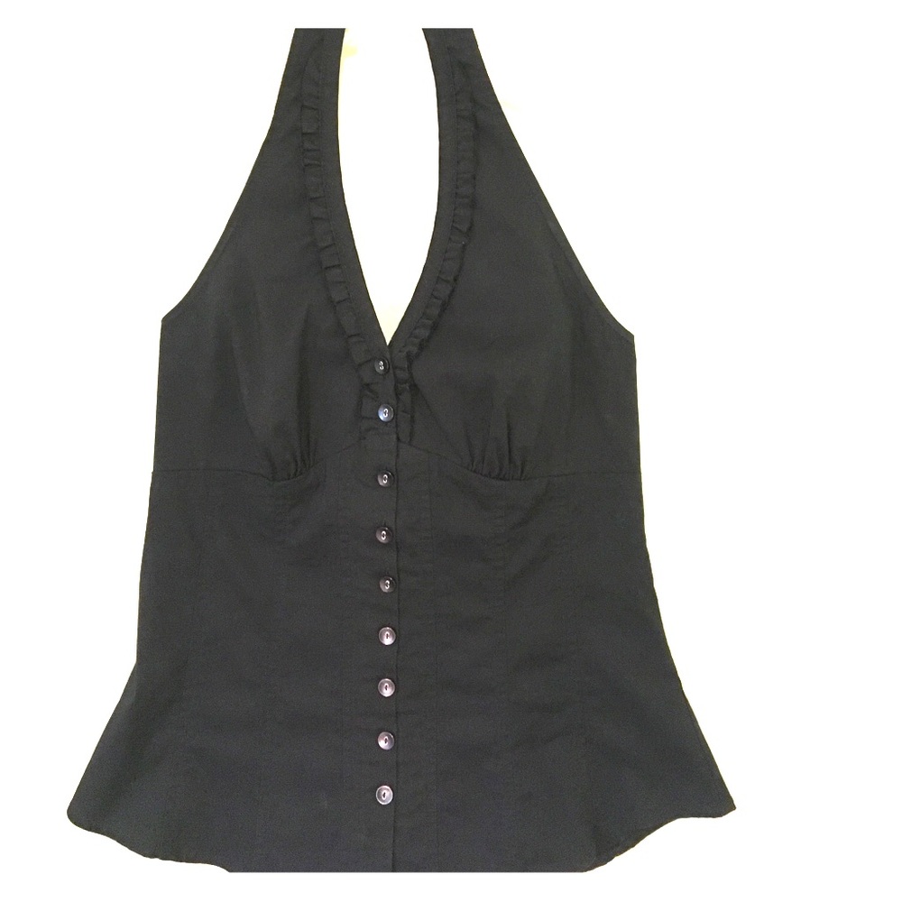 Sharp Black Halter Top / Tailored Fit