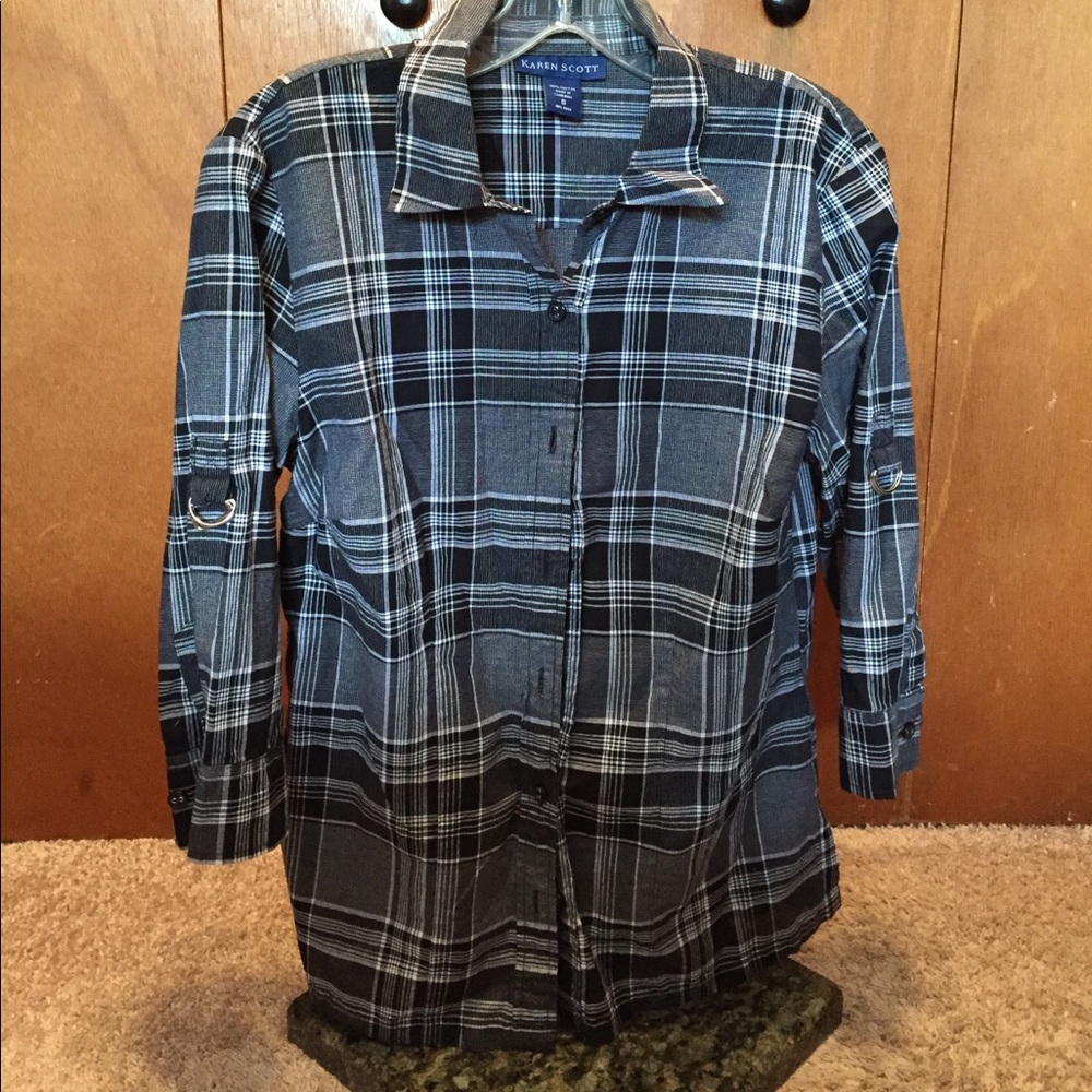 Plaid Blouse Sz S