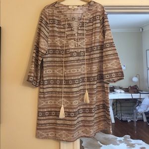 Aztec Lace Up Dress
