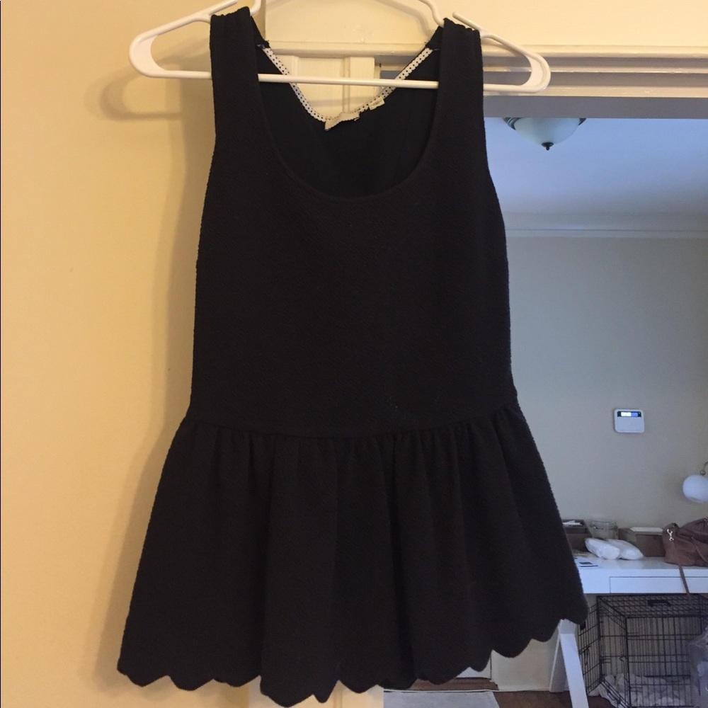 Peplum open back top