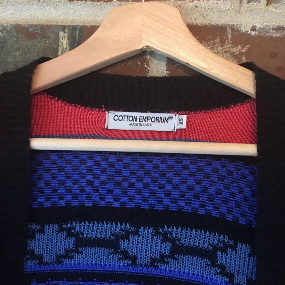 Boho Tribal Cardigan Sweater 💙Vibrant Colors💗 xs - Picture 3 of 5