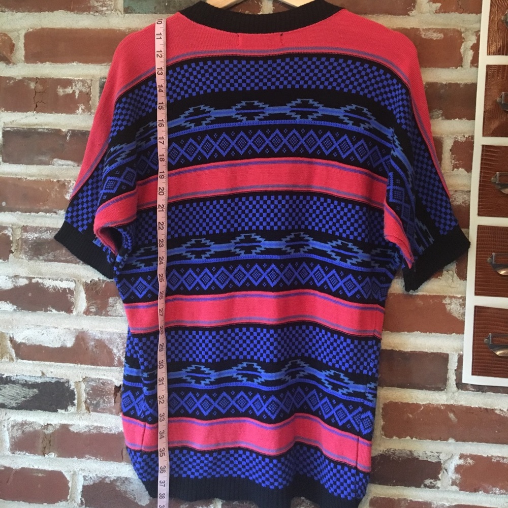 Boho Tribal Cardigan Sweater 💙Vibrant Colors💗 xs - Picture 4 of 5