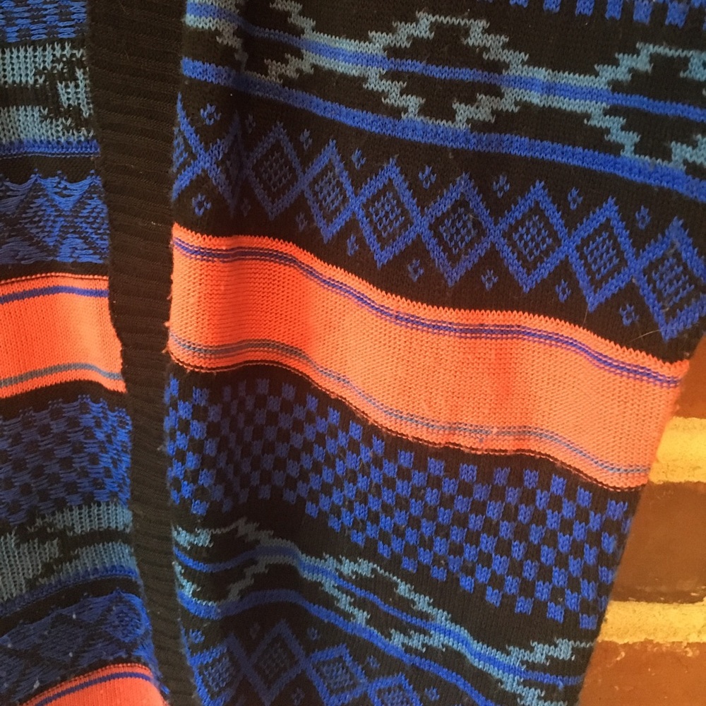 Boho Tribal Cardigan Sweater 💙Vibrant Colors💗 xs - Picture 5 of 5