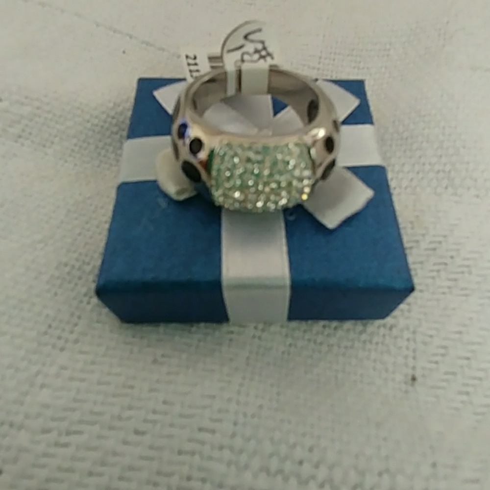 🆕LEOPARD PRINT & CRYSTAL STATEMENT RING SIZE 9