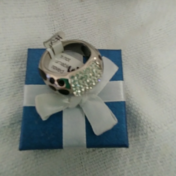 🆕LEOPARD PRINT & CRYSTAL STATEMENT RING SIZE 9 - Picture 3 of 8