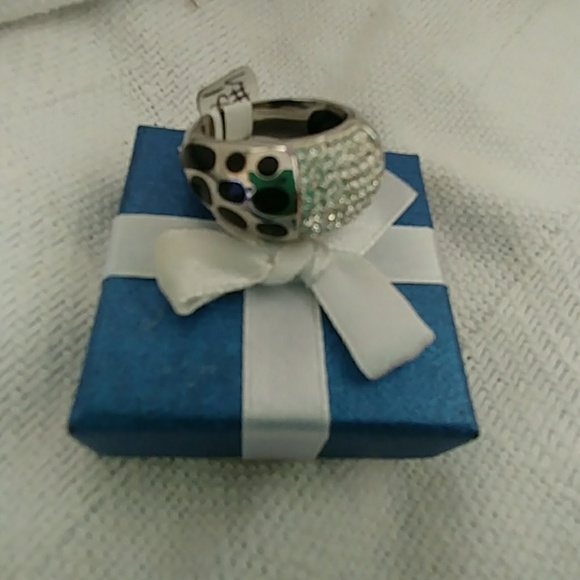 🆕LEOPARD PRINT & CRYSTAL STATEMENT RING SIZE 9 - Picture 4 of 8