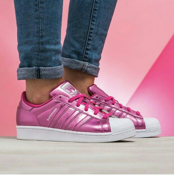 adidas superstar metallic pink
