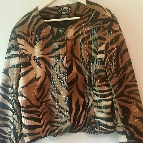 Plus Size Vinyl Animal Print Vintage jacket - Picture 1 of 5
